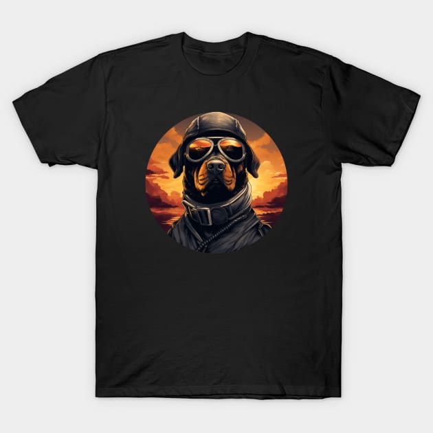 Rottweiler Dog Funny Pilot T-Shirt by origato